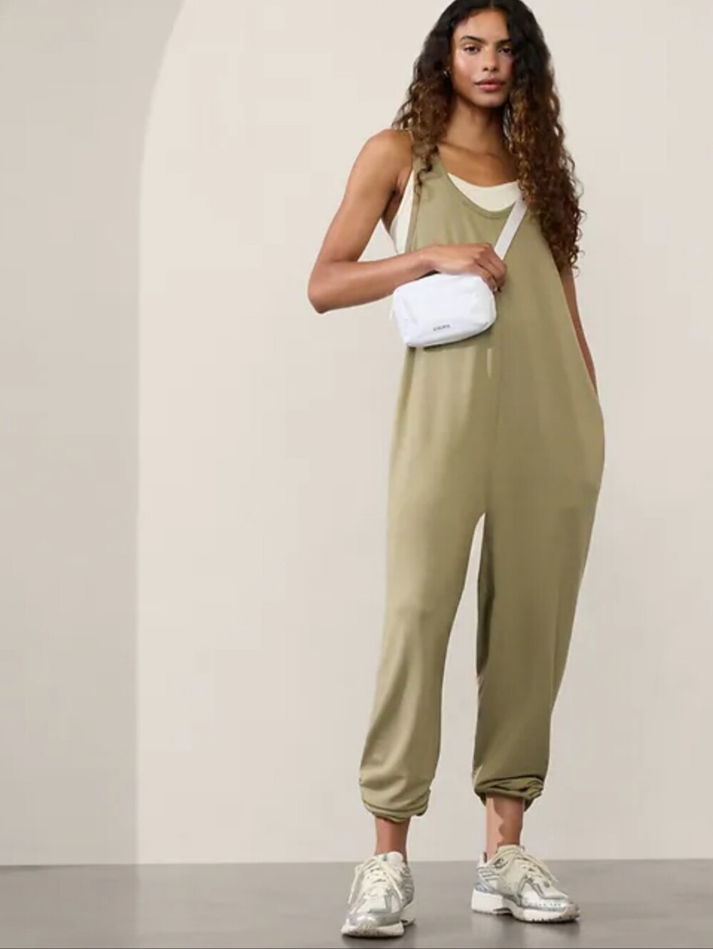 Athleta Hit Pause Jumpsuit In Olive Branch Size Medium